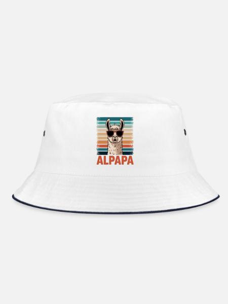 Papa Alpaga Papa Drôle Lama Cadeau de Fête des Pères - Bob - blanc/marine - Devant