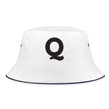 Q - Bucket Hat - white/navy - Front