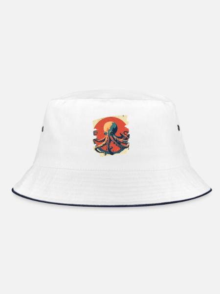Octopus Octopus - Bucket Hat - white/navy - Front