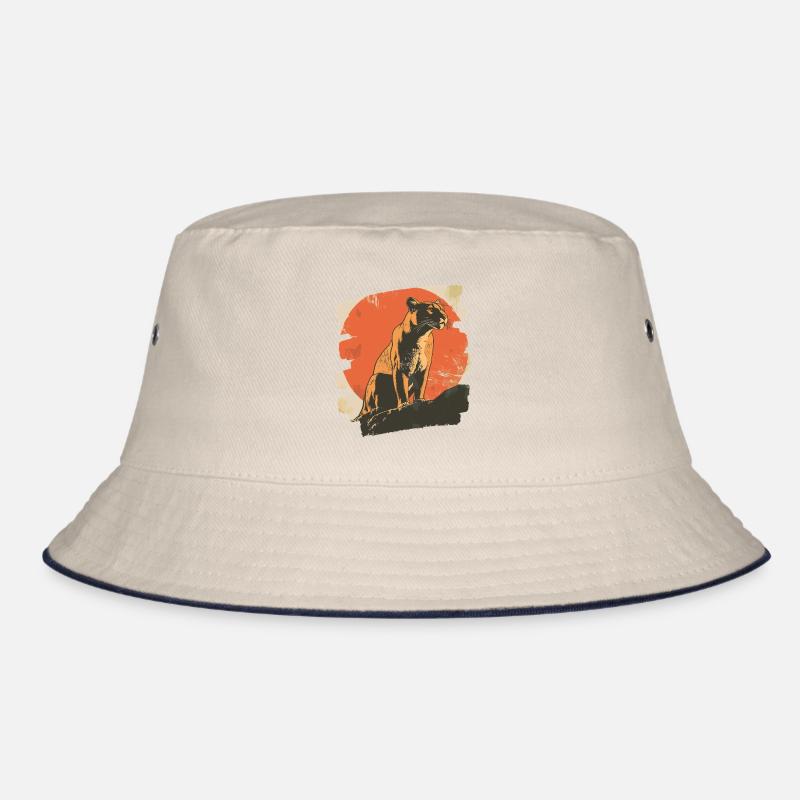 Lion from mountain Retro Bucket Hat