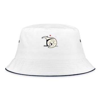 Funny anteater with heart - Bucket Hat - white/navy - Front