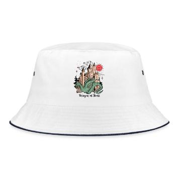 Drache mit Schloss - Bucket Hat - Weiß/Navy - Vorne