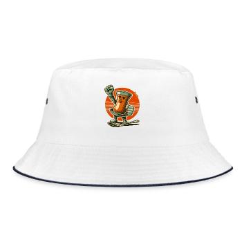Faust hoch! Kämpferischer Çay Tee mit Löffel - Bucket Hat - white/navy - Front