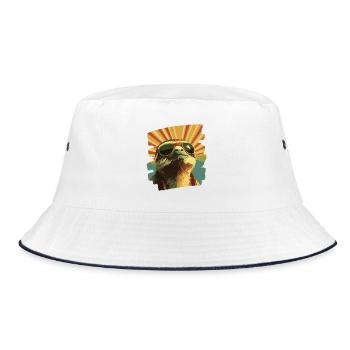Sloth Retro - Bucket Hat - white/navy - Front