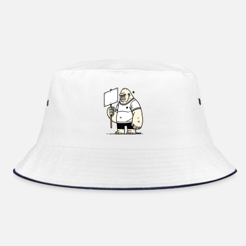 Gorilla mit leerem Schild: Deine Text hier Bucket Hat