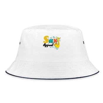 Saxophones Pun Sax Appeal - Bucket Hat - white/navy - Front