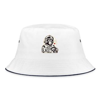 Full Throttle Car Racing Tuner JDM Racer Gorilla - Bucket Hat - white/navy - Front