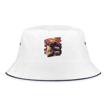 Sloth Retro - Bucket Hat - white/navy - Front