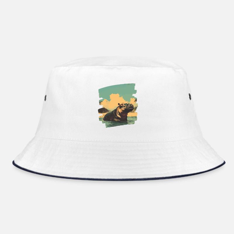 Nilpferd Retro Bucket Hat