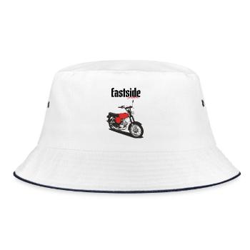 S51 (red) // Illustration - Bucket Hat - white/navy - Front