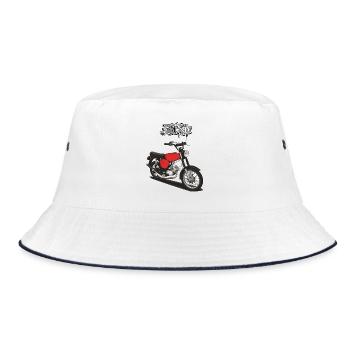 S51 (red) // Illustration - Bucket Hat - white/navy - Front