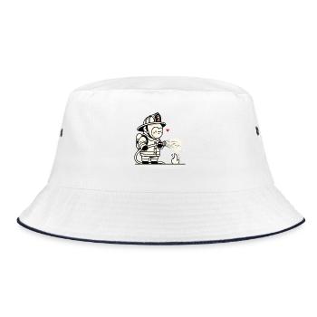 Little gorilla firefighter - Bucket Hat - white/navy - Front