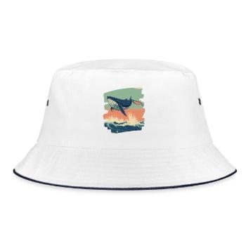 Whale - Bucket Hat - white/navy - Front