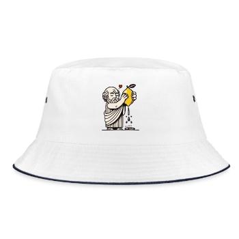 Philosoph entsaftet die Zitrone des Lebens - Bucket Hat - Weiß/Navy - Vorne