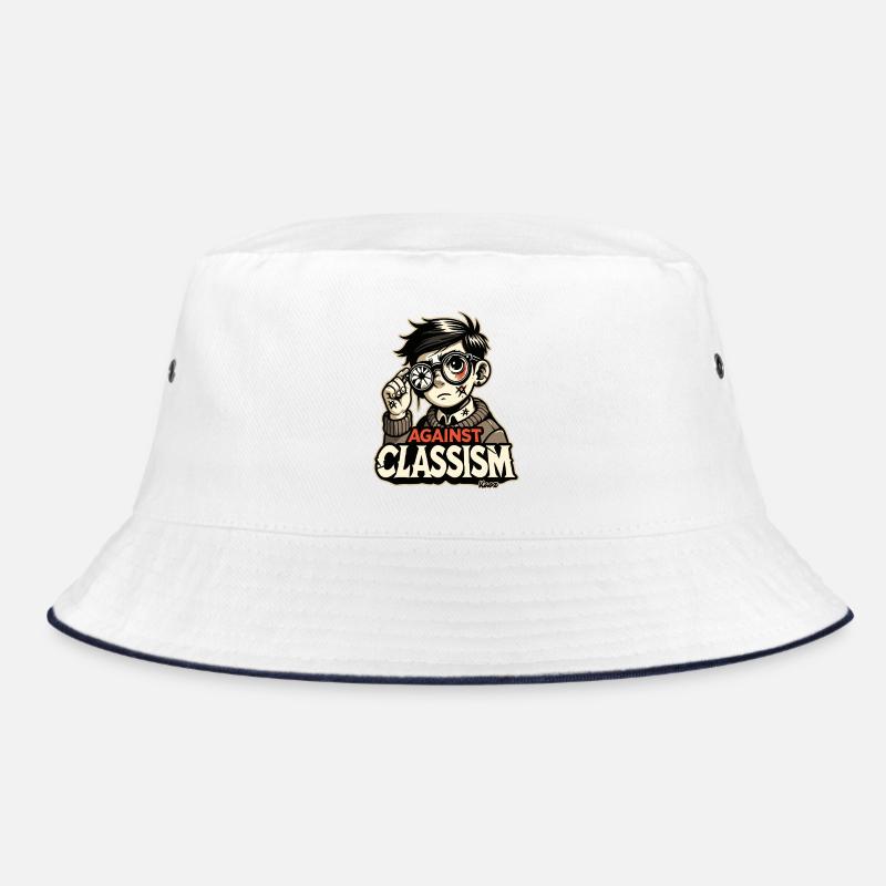 Poor boy with broken glasses: against classism Bucket Hat
