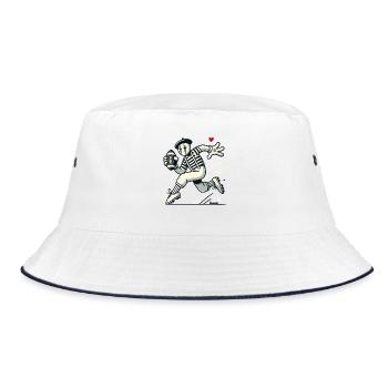 Französischer Pantomime spielt American Football - Bucket Hat - Weiß/Navy - Vorne