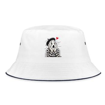 Dramatic pantomime – love or despair? - Bucket Hat - white/navy - Front