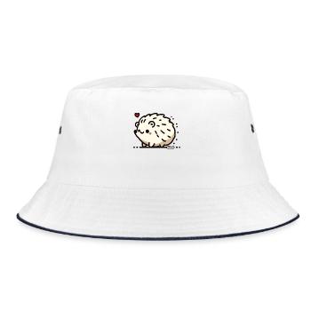 Stachelig süß, ein Igel mit Herz - Bucket Hat - Weiß/Navy - Vorne