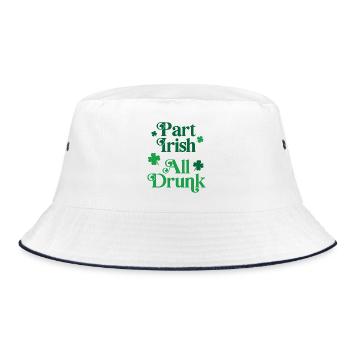 Part Irish All Drunk - Bucket Hat - white/navy - Front
