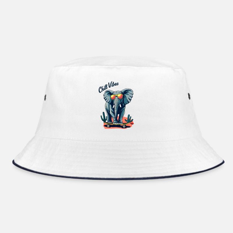 Elephant Skateboard Skater Chill Vibes Bucket Hat
