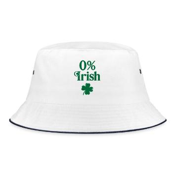 0% Irish - Bucket Hat - white/navy - Front