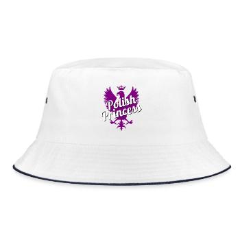 Polish Princess - Polen - Prinzessin Poland Polska - Bucket Hat - Weiß/Navy - Vorne
