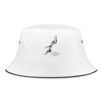 Dunking My Problems Away Basketball - Bucket Hat - Weiß/Navy - Vorne