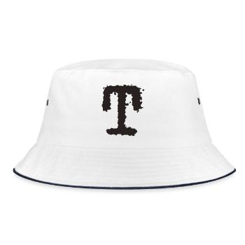 T - Bucket Hat - white/navy - Front