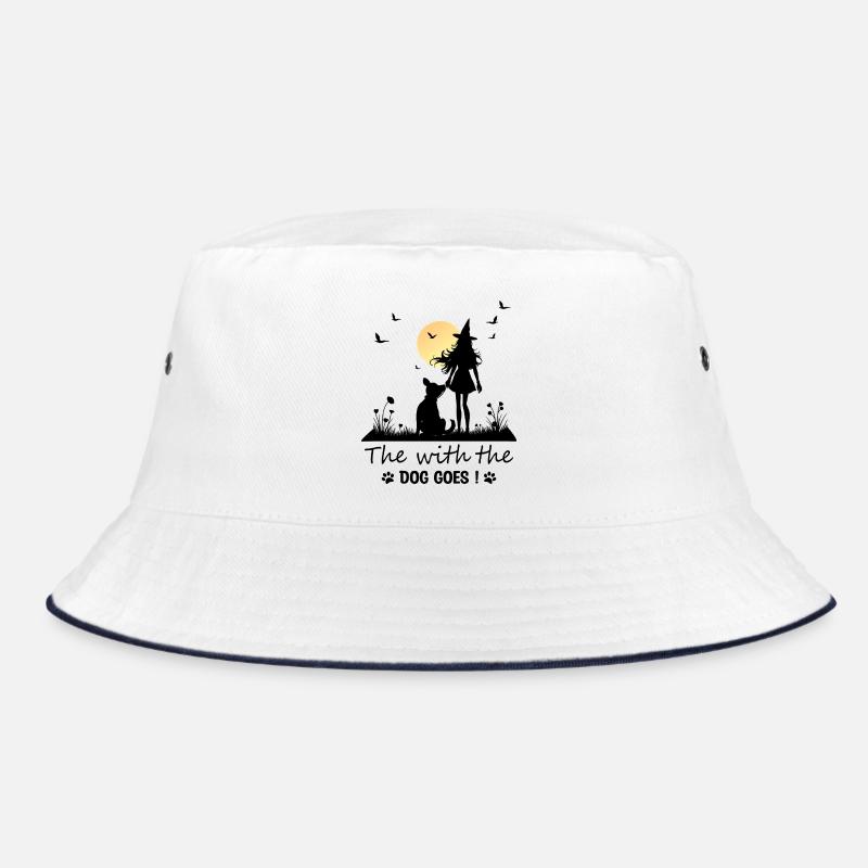 Die mit dem Hund geht ! - Bucket Hat - Weiß/Navy