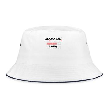 Mama 2025 Geschenk Frauen Damen Mutter Schwanger - Bucket Hat - Weiß/Navy - Vorne
