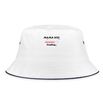 Mama 2025 Geschenk Frauen Damen Mutter Schwanger - Bucket Hat - Weiß/Navy - Vorne