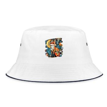 Fuchs - Bucket Hat - Weiß/Navy - Vorne