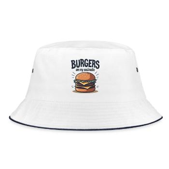 Burgers are my Soulmate Hamburger Fast Food - Bucket Hat - Weiß/Navy - Vorne