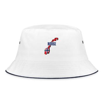 Norwegian flag, Norwegian pride - Bucket Hat - white/navy - Front