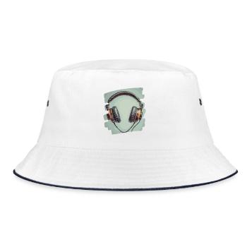 Headphones - Bucket Hat - white/navy - Front