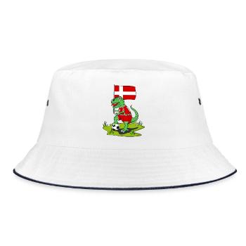 Drapeau du Danemark Dinosaure Rex Football - Bob - blanc/marine - Devant