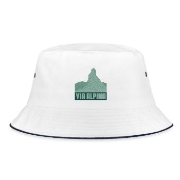 Via Alpina - Bucket Hat - white/navy - Front