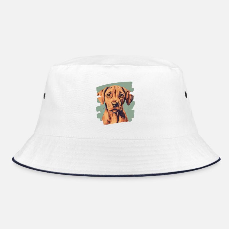 Rhodesian Ridgeback - Bucket Hat - Weiß/Navy