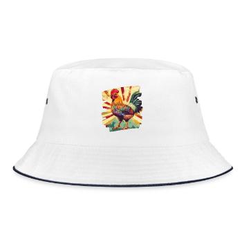 Rooster - Bucket Hat - white/navy - Front