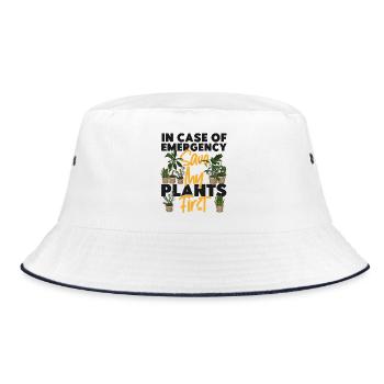 Plant Lover Gardening In Case Of - Bucket Hat - Weiß/Navy - Vorne
