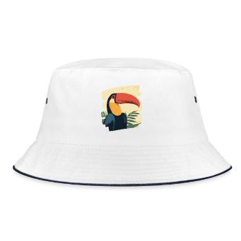 Tukan - Bucket Hat - Weiß/Navy - Vorne