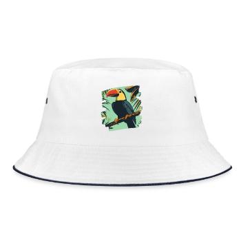 Tukan - Bucket Hat - Weiß/Navy - Vorne