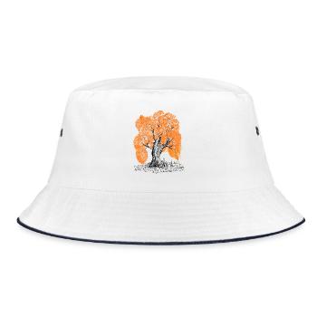 MJR - Orange Tree - Bucket Hat - white/navy - Front