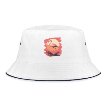 Flamingo - Bucket Hat - Weiß/Navy - Vorne