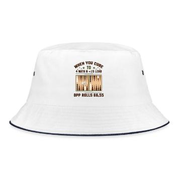 Backgammon Spiel - Bucket Hat - Weiß/Navy - Vorne