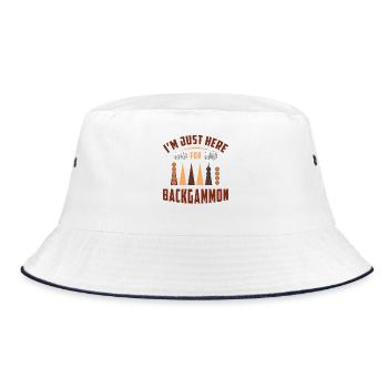 Backgammon Spiel - Bucket Hat - Weiß/Navy - Vorne