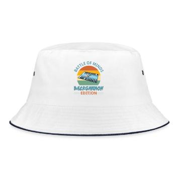 Backgammon Spiel - Bucket Hat - Weiß/Navy - Vorne