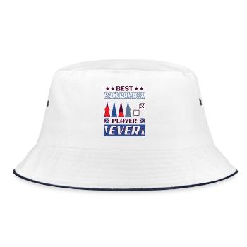 Backgammon Spiel - Bucket Hat - Weiß/Navy - Vorne
