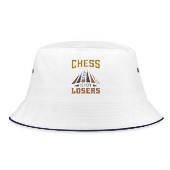Backgammon Spiel - Bucket Hat - Weiß/Navy - Vorne