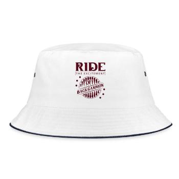 Backgammon Spiel - Bucket Hat - Weiß/Navy - Vorne